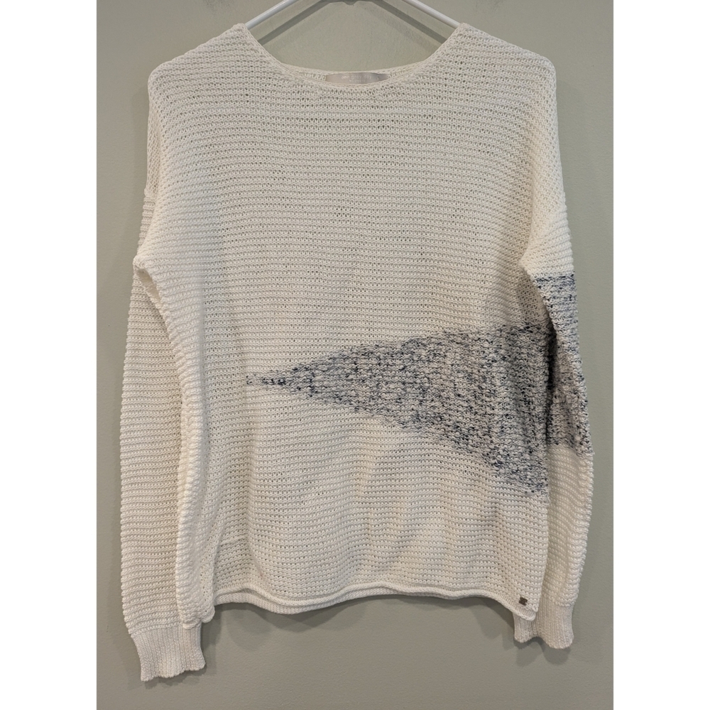 One Grey Day White Knit Long Sleeve Sweater Size Small